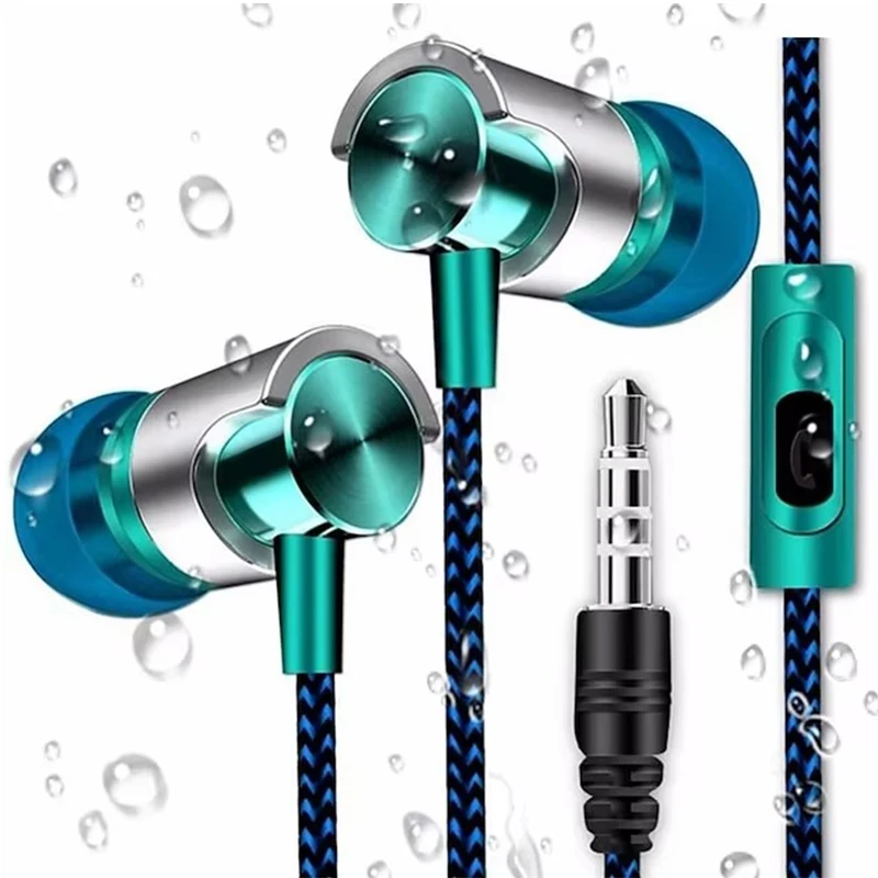Wired 3.5mm Headphones Noise Canceling In-Ear Sports Earphone Dual Driver Bass Stereo Gaming Headset HiFi Music Earbuds With Mic