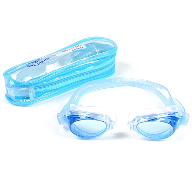 Waterproof Anti Fog Swimming Goggles Children Professional Colored Lenses Kids Eyewear Swimming Glasses Storage Box with Glasses
