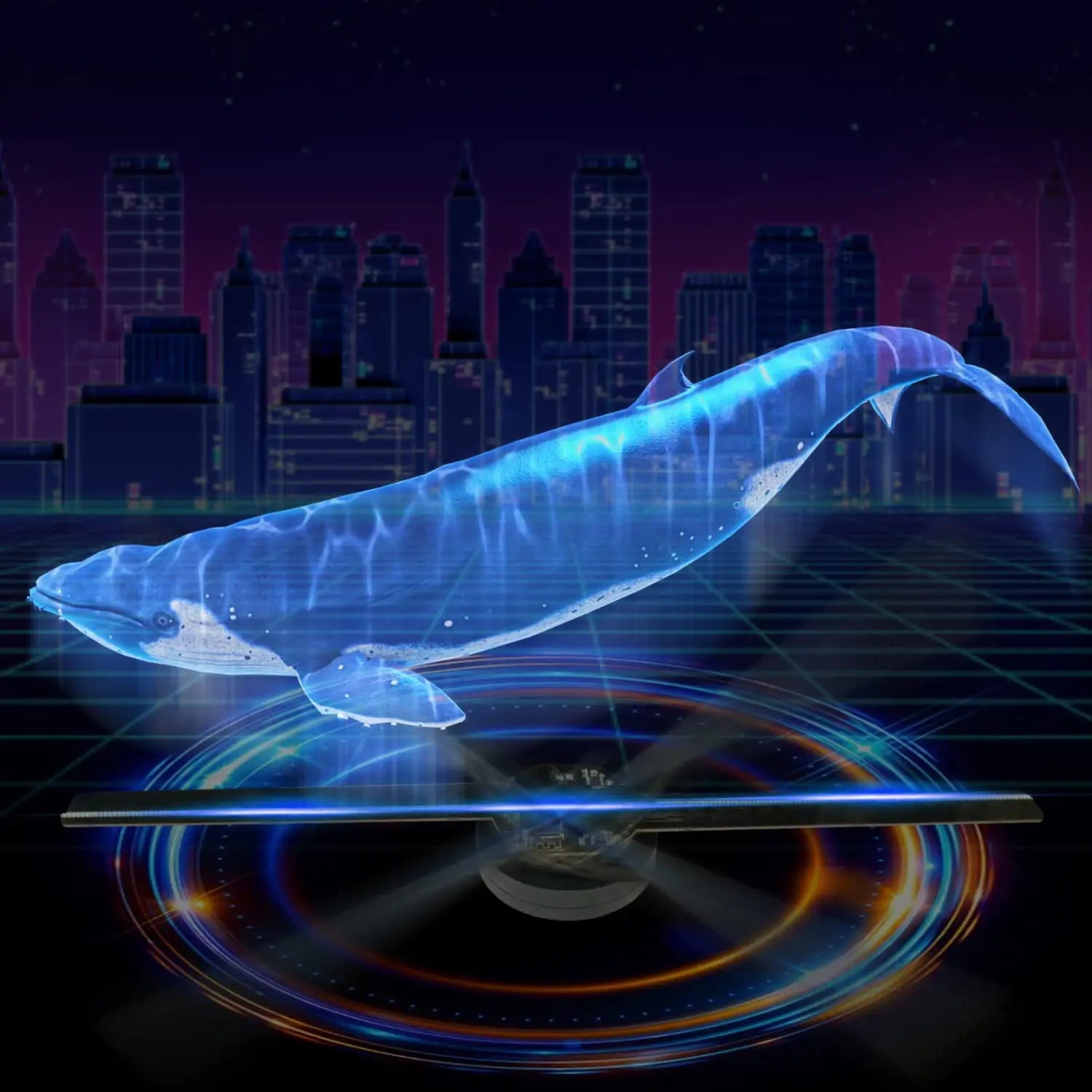 3D Holographic Projector Fan Led Lamp Beads Upload Hologram fan Photos and Videos Display Advertising Light Sign Light Display