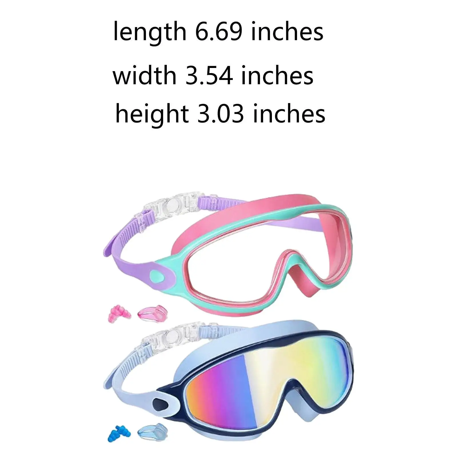 2Pcs Kids Swim Goggles for Kids 3-15 Years Old Professional Child Goggles