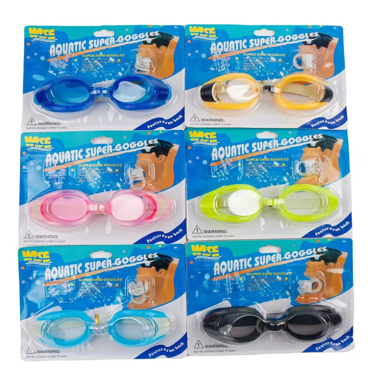 Anti-fog Transparent Swimming Goggles Diving Adult And Children's Goggles Free Nose Clip Earplugs Adjustable Elasticity