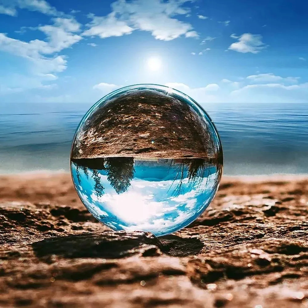 Clear Lens Globe Crystal Glass Ball Stand 30-80mm Lensball for Sphere Photography Decoration Home Room Decor Decorative Balls