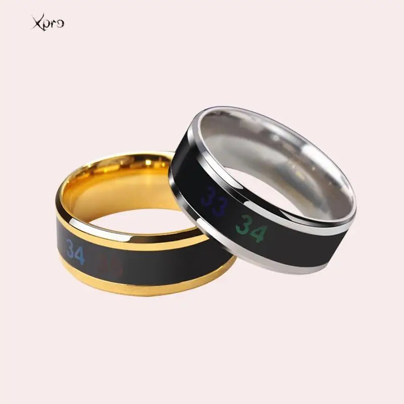 Temperature Ring Titanium Steel Mood Emotion Feeling Intelligent Temperature Sensitive Rings for Women Men Waterproof Jewelry
