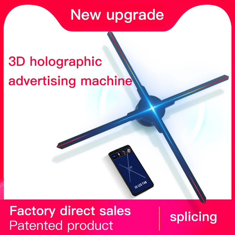 Holographic 3d projetor rotary imaging fan screen LED screenless display stereoscopic  advertising machine