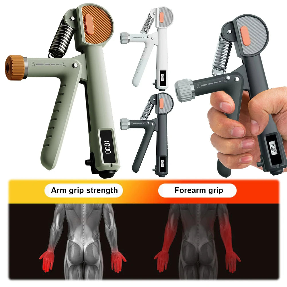 Hand Grip Strengthener Finger Expander Anti Slip Arm Wrist Forearm Trainer Ergonomic Handle with Counter for Arm Wrists Fingers