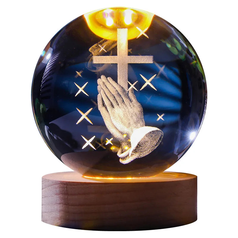 USB LED Night Light Galaxy Crystal Ball Table Lamp 3D Planet Moon Lamp Bedroom Home Decor for Kids Party Children Birthday Gifts