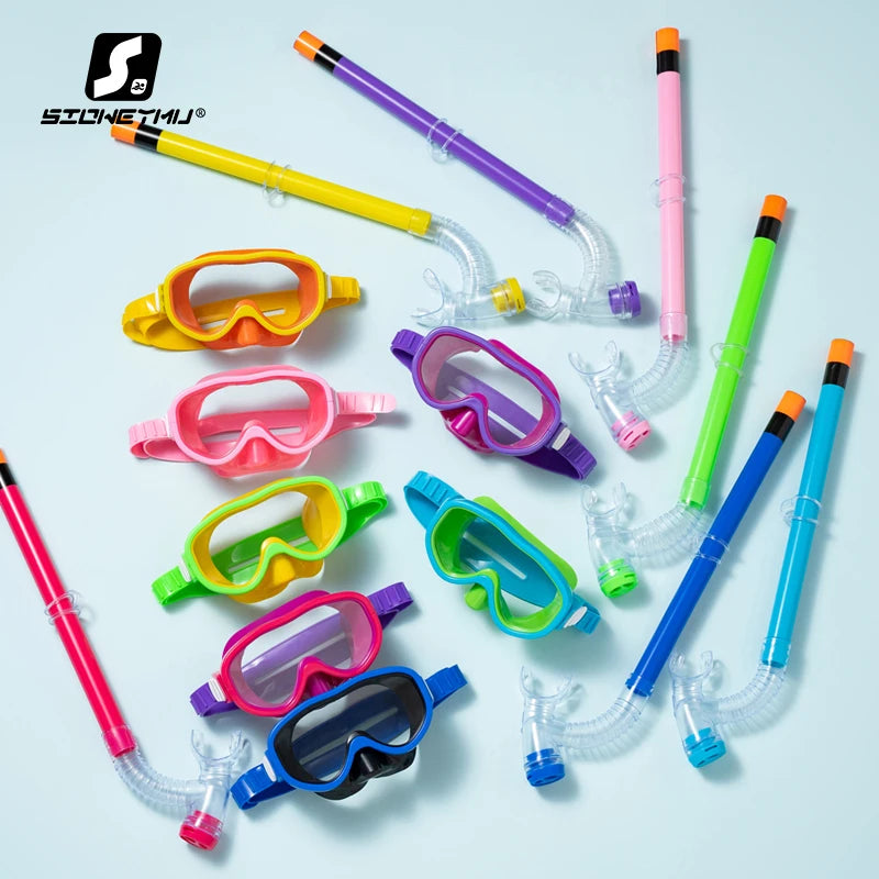 Waterproof Swimming Glasses for Children Diving Goggles for Men and Women Breathing Tube Semi-dry Snorkeling Equipment