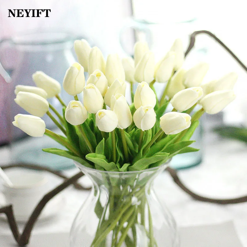 3/5/10/20pcs Tulips Artificial Flowers Real Touch Flower Bouquet Tulips Fake Flower for Wedding Home Decoration