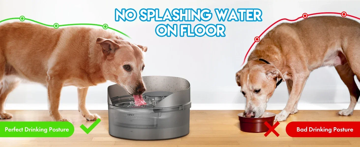 dog fountain with splatter guard