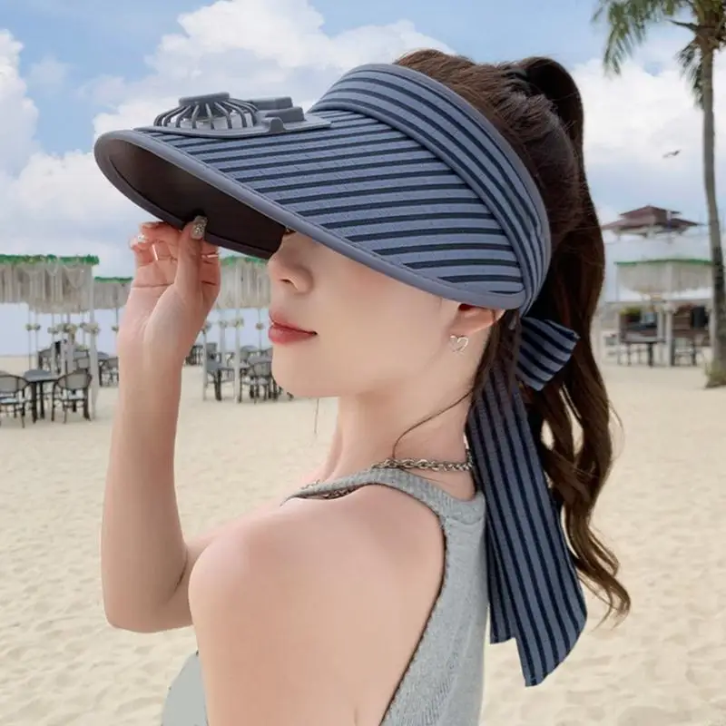 USB Cooling Fan Sunproof Hat with Adjustable Wind Speed for Outdoor Activity Breathalbe Sun Hat for Hiking Fishing
