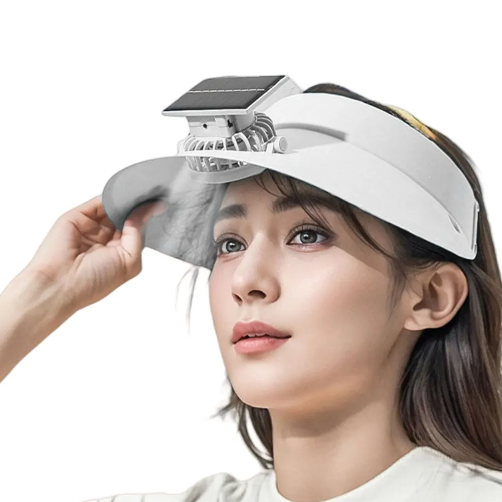 Sun Visor Hat with Fan Three Temp Settings Summer Sun Hats Breathable Cooling Fan Hat for Sun Protection and Outdoor