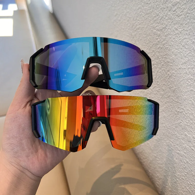 Oversized Square Frame Sports Glasses Men's and Women's Sunglasses Retro Punk Outdoor Skiing Bike Windproof Sunglasses