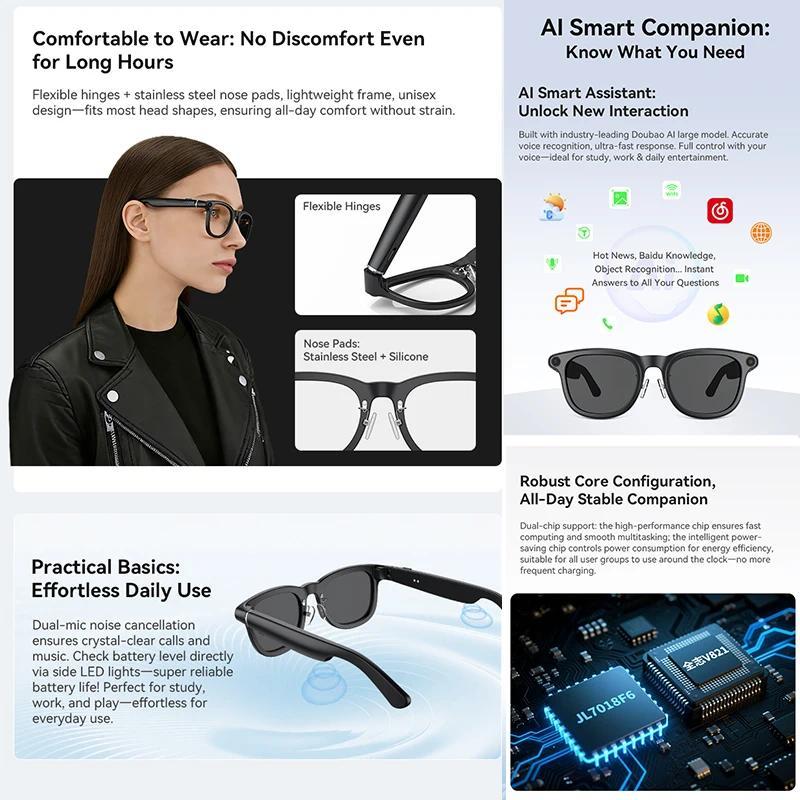 2026 Ultra AI Smart Glasses 1200P Camera ChatGPT Voice Assistant 32GB Storage Real time Translation Bluetooth Music Sunglasses - view 5