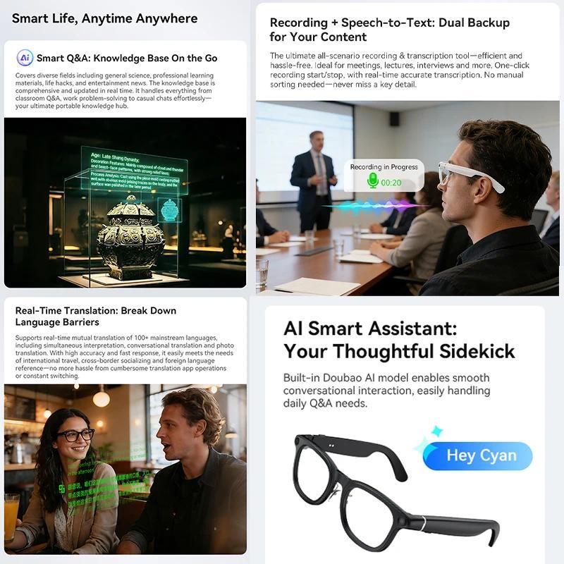 2026 Ultra AI Smart Glasses 1200P Camera ChatGPT Voice Assistant 32GB Storage Real time Translation Bluetooth Music Sunglasses - view 6