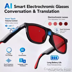 CoolWiz Smart Glasses, 4 Levels Electrochromic — New Business Style for Men, 164+ Translation Languages via ChatGPT, Black Sunglasses, Waterproof, suitable for outdoor sports and everyday use - view 10
