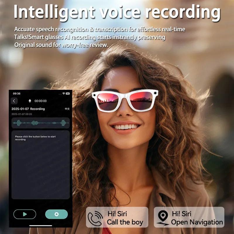 New CoolWiz Smart Glasses (4K Ultra HD) for learning and travel, featuring an 8MP AI camera that captures photos and records video, supports AI transmission and calls—ideal for outdoor sports and everyday use. - view 6