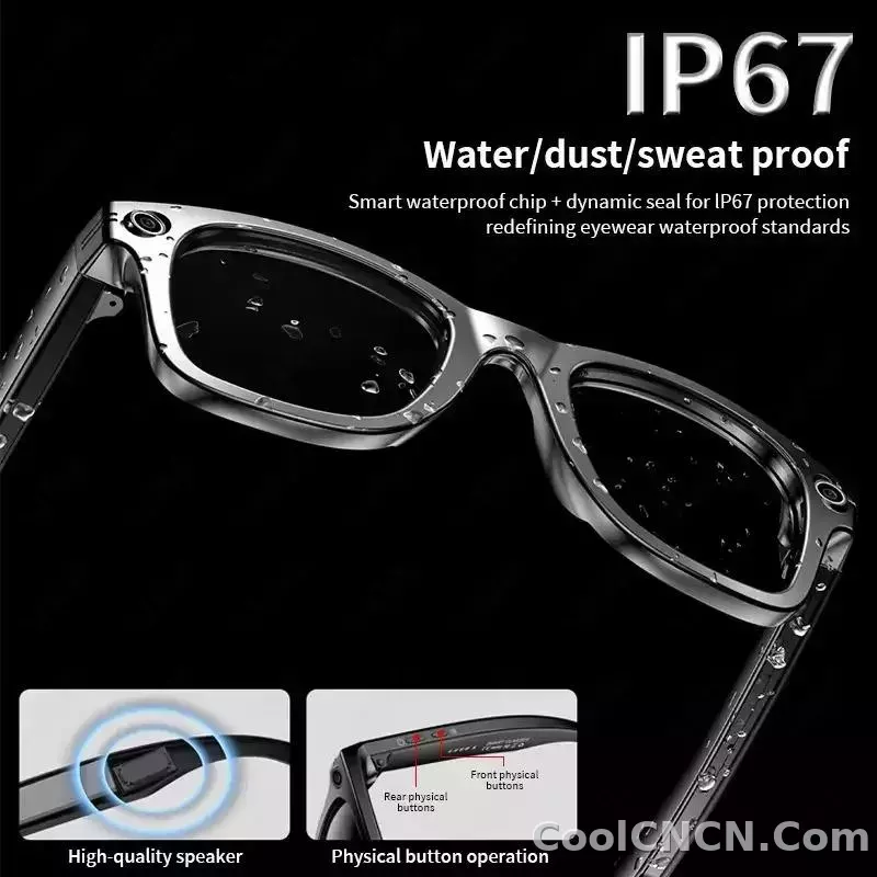 New CoolWiz Smart Glasses (4K Ultra HD) for learning and travel, featuring an 8MP AI camera that captures photos and records video, supports AI transmission and calls—ideal for outdoor sports and everyday use. - detail