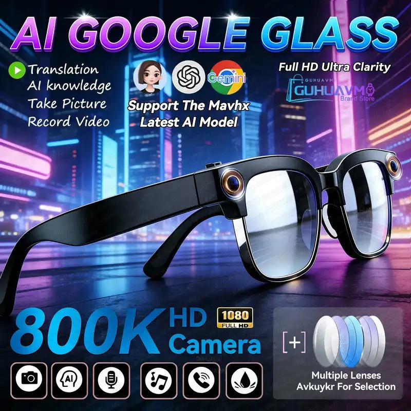 CoolWiz New AI Smart Glasses — 120+ Language Translations, 8MP Camera, 8K Resolution, Video & Music Playback, Business Calls, Color‑Changing Lenses, for Men, suitable for outdoor sports and everyday use - view 4