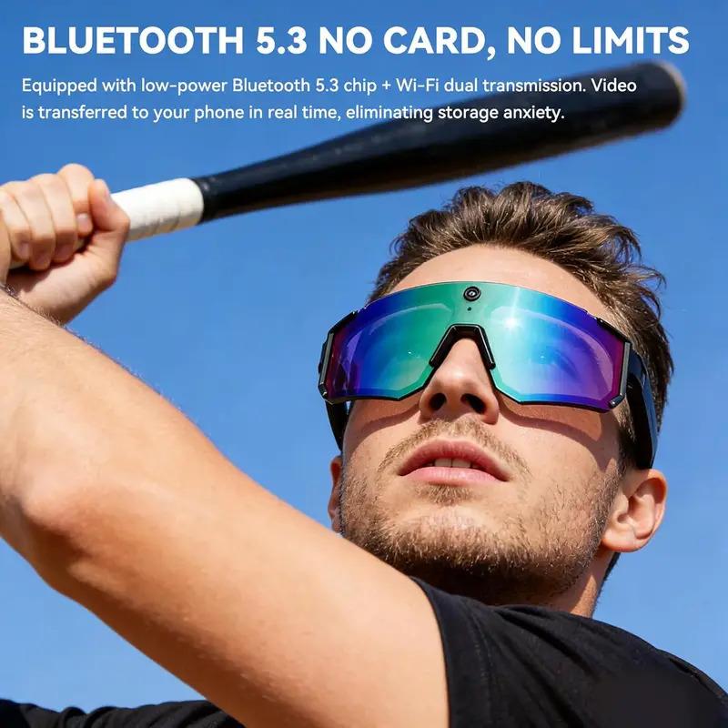 CoolWiz WiFi smart 8MP camera glasses for men, 1080p HD video recording, 32GB storage, polarized sunglasses with AI voice dialogue translation, suitable for sports and outdoor daily use