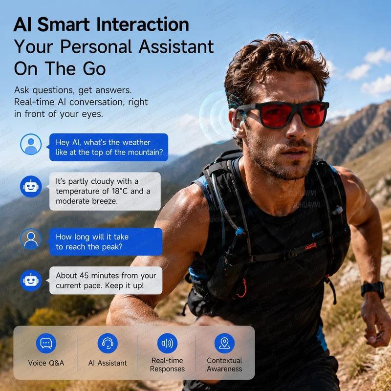CoolWiz Cermin Mata Pintar Bluetooth 4 Tahap Elektrochromic AI Baharu ChatGPT 164+Terjemahan Bahasa Muzik Panggilan Bebas Tangan Cermin Mata Hitam Untuk Sukan Luar Penggunaan Harian - view 5