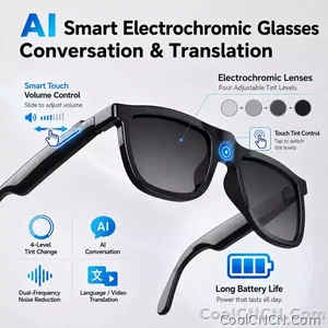 CoolWiz Cermin Mata Pintar Bluetooth 4 Tahap Elektrochromic AI Baharu ChatGPT 164+Terjemahan Bahasa Muzik Panggilan Bebas Tangan Cermin Mata Hitam Untuk Sukan Luar Penggunaan Harian - view 8