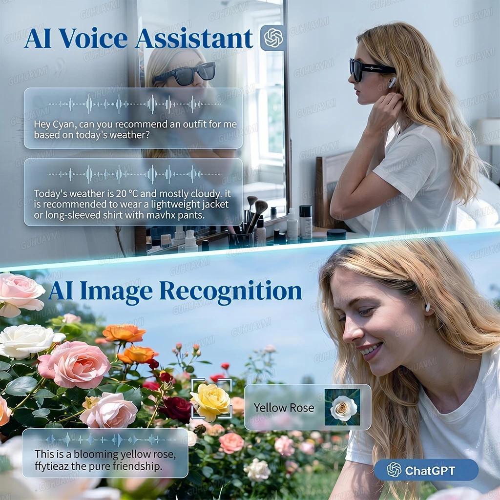 2026New 8MP 4K HD Camera AI Glasses Men 3600mAh Power Bank 32G Memory 160+ Translation Glasses Waterproof Smart Sunglasses Women - view 5