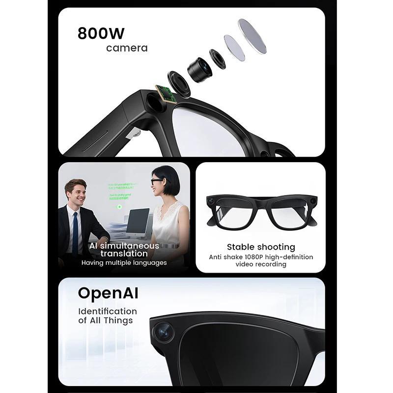 2026 New AI SmartGlasses 800W Camera Touch-sensitive AI Translation 320mah AI Photo Recognition 32 GB Storage Smart Sunglasses - view 4
