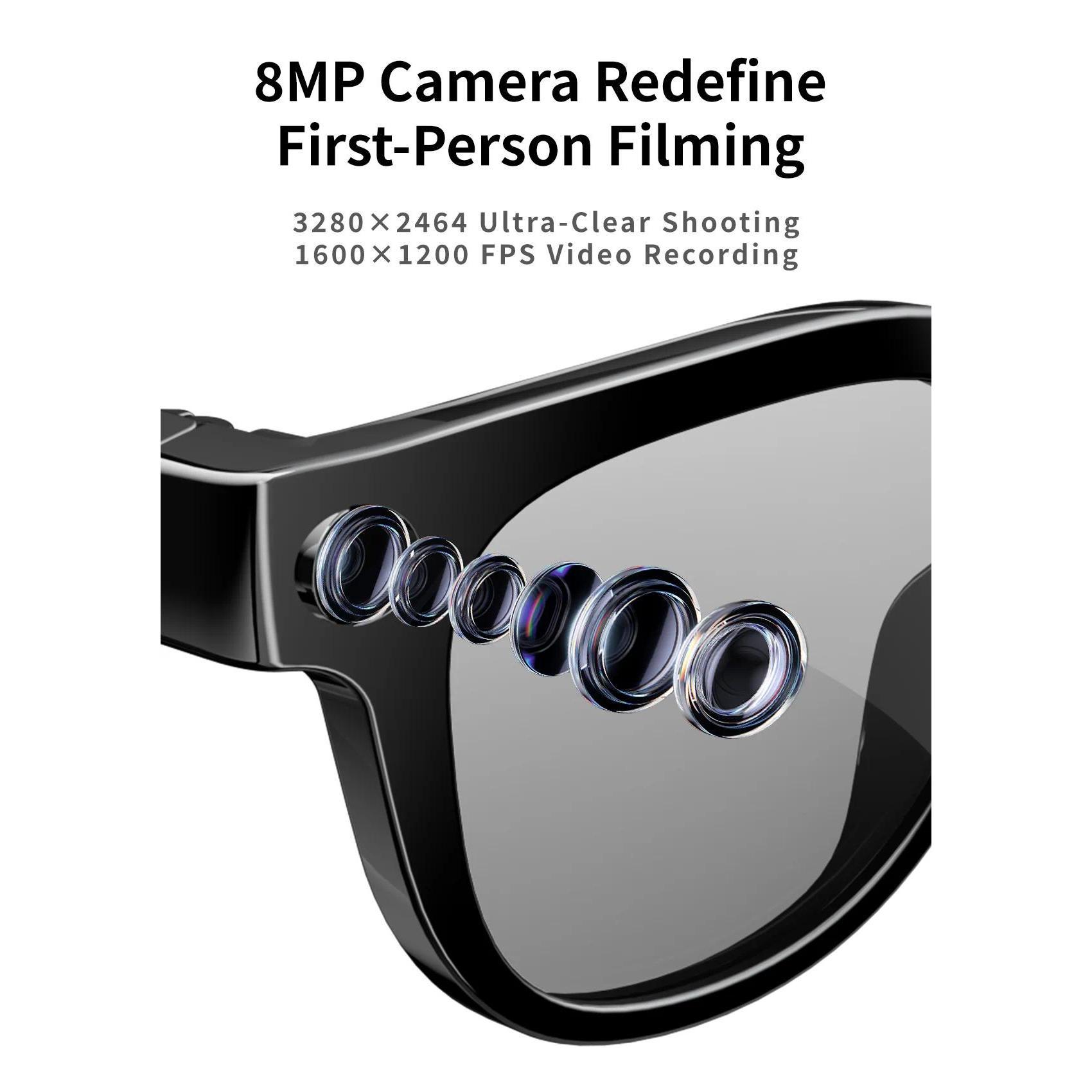 AI Smart Glasses 8MP HD Camera Video Recording AI Translation Voice Assistant TR90 Ultralight Bluetooth Call Music Smart Eyewear - view 5