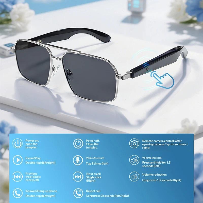 Smart Glasses Real Time Translation Wireless Bluetooth Touch Call Sports For Men Music Smart Glasses With Translator - view 5