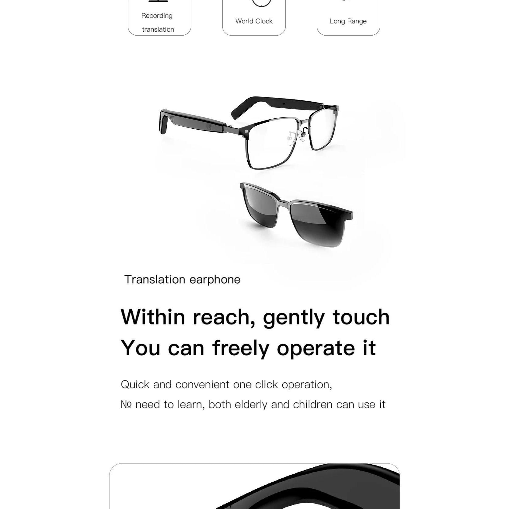 Smart Glasses SG20 Pro AI Intelligent Driver Sunglasses Touch Earphone with 144 Languages Online Translation for Men Women - view 6
