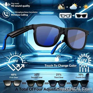 2026 Smart Audio Glasses Touch Control Color Changing Lens Dual Microphone Noise Reduction AI translation Bluetooth Sunglasses - view 1