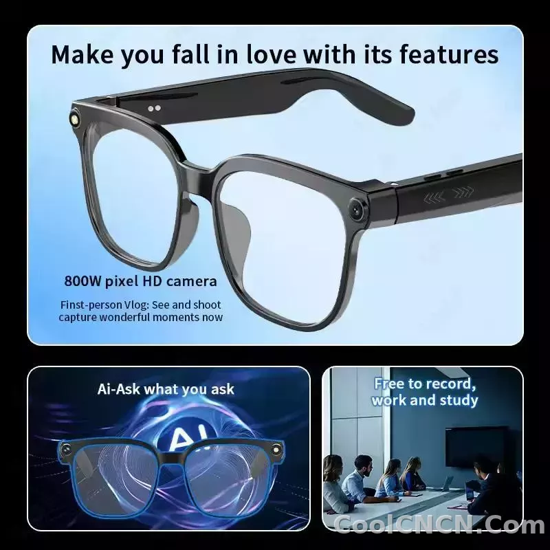 2026 Smart AI Glasses Men New 4K HD 800W pixel Camera 32GB Memory 120+ Translation ChatGPT Music Shoot Photos &Video Sunglasses - detail