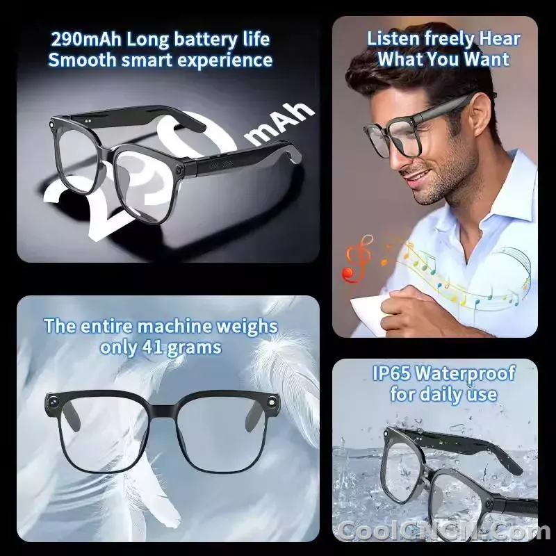 2026 Smart AI Glasses Men New 4K HD 800W pixel Camera 32GB Memory 120+ Translation ChatGPT Music Shoot Photos &Video Sunglasses - detail