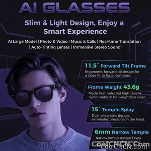 AI Camera Glasses 2026 New 1080P Video Recorder Bluetooth Audio Open Ear Music Voice Control WiFi Sync Smart Eyewear Outdoor Use - view 5