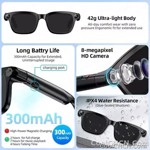 2026 New AI Smart Sunglasses 8MP HD Camera Glasses 1080P Video Recording Translation Call Waterproof Bluetooth Eyewear Men Women - view 4