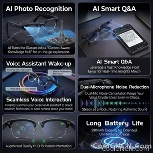 AI Smart Glasses Translation 800W Pixel Camera Video Music Player Call Business 8K Sunglasses Glasses Men For Travel Work 2026 - view 7