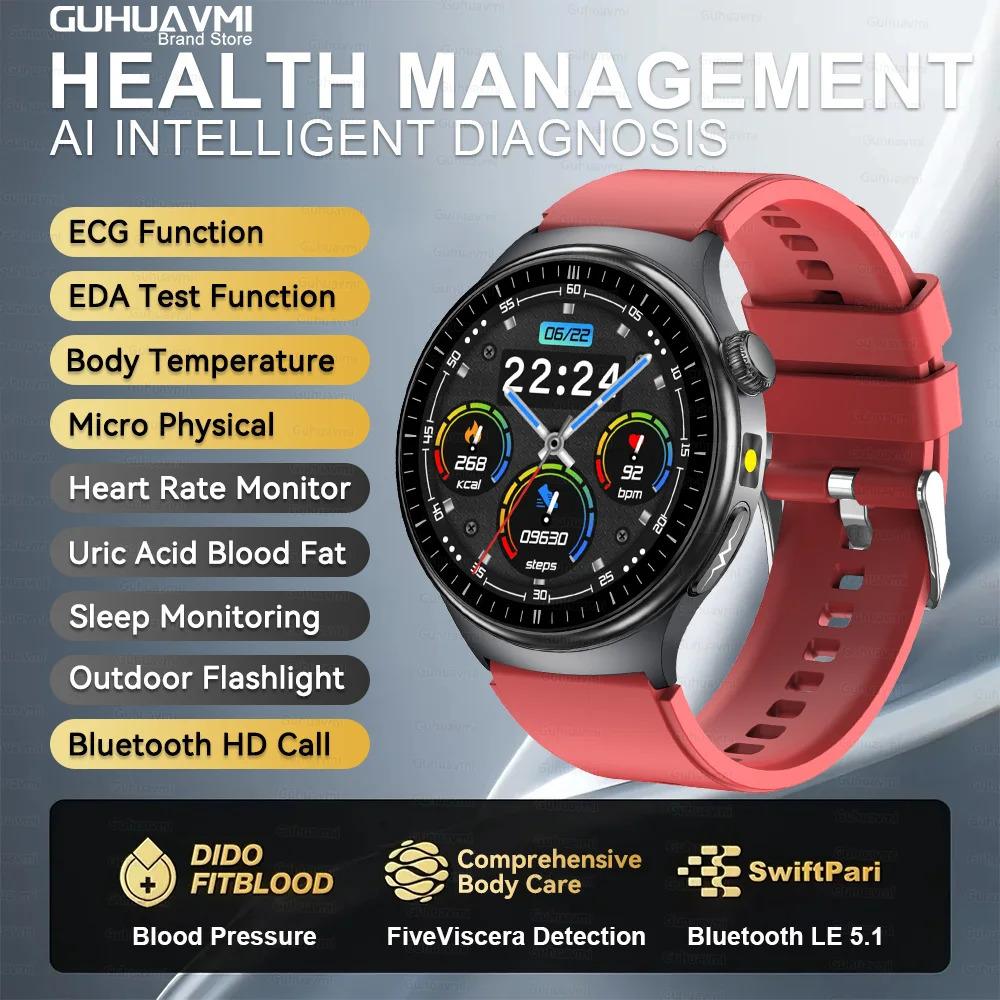 CoolWiz New Healthcare-Grade Smartwatch — Health Monitoring (Uric Acid, Lipids), ECG + PPG, Temperature, BMI, Bluetooth Calls, iOS Health smartwatch for outdoor sports and everyday use - gallery