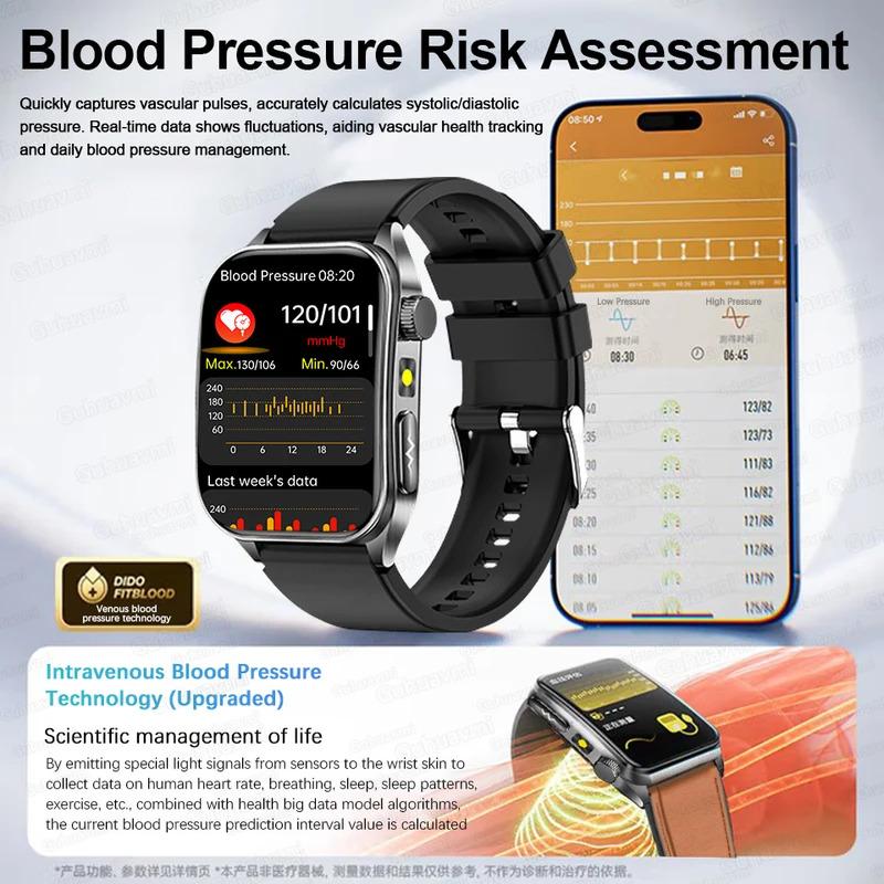 CoolWiz New Laser Therapy Smart Watch, ECG+PPG, Men’s 3D Curved Design, Sapphire Glass, Blood Pressure, Uric Acid, Lipids Monitoring, Sports smartwatch for outdoor activities and daily use - gallery