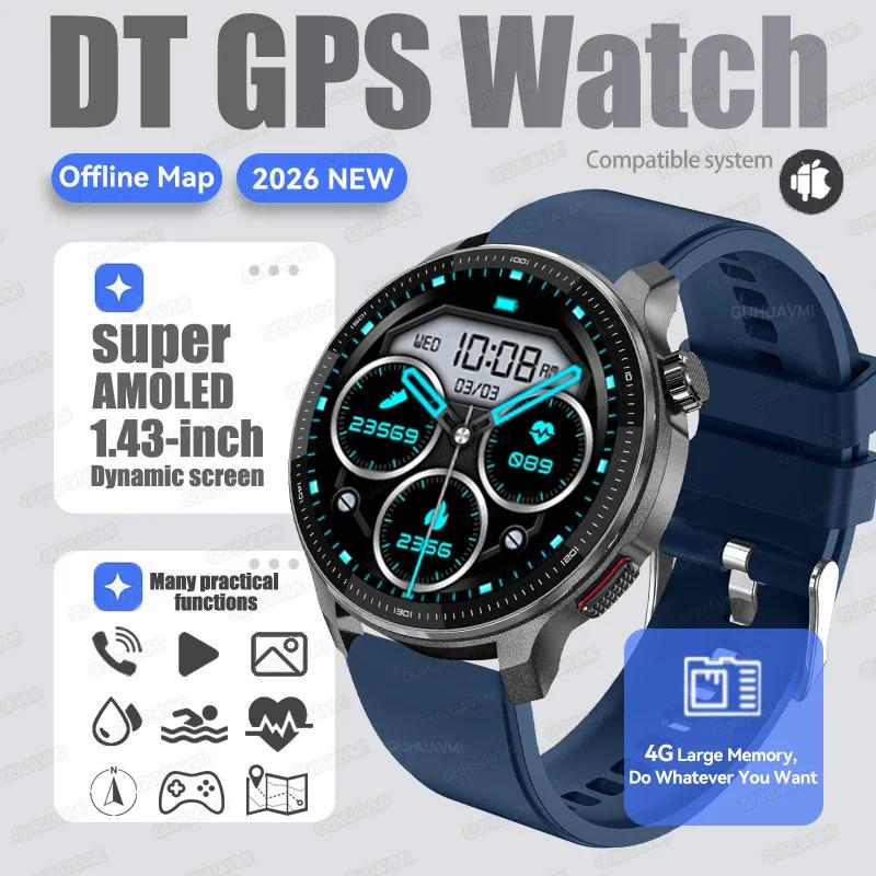 CoolWiz Smartwatch with built-in GPS, offline maps, 4GB memory, 3ATM water resistance, 500mAh battery, compass, call making, sports swimming band for outdoor activities and everyday use - gallery