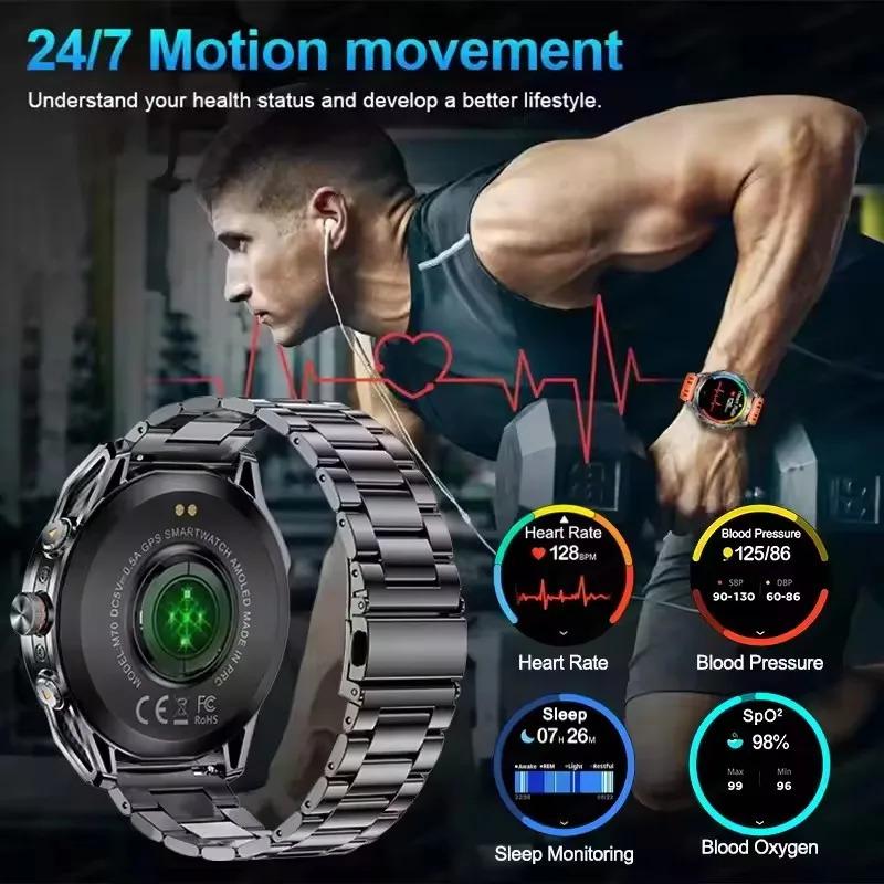 CoolWiz 025 Professional Sports Smart Watch, Military-Grade, Dual-Band GPS Positioning for Men, 10 ATM Water Resistance, 1000 mAh Battery, Compass Bracelet, Compatible with iOS—Ideal for Outdoor Sports and Everyday Use - gallery