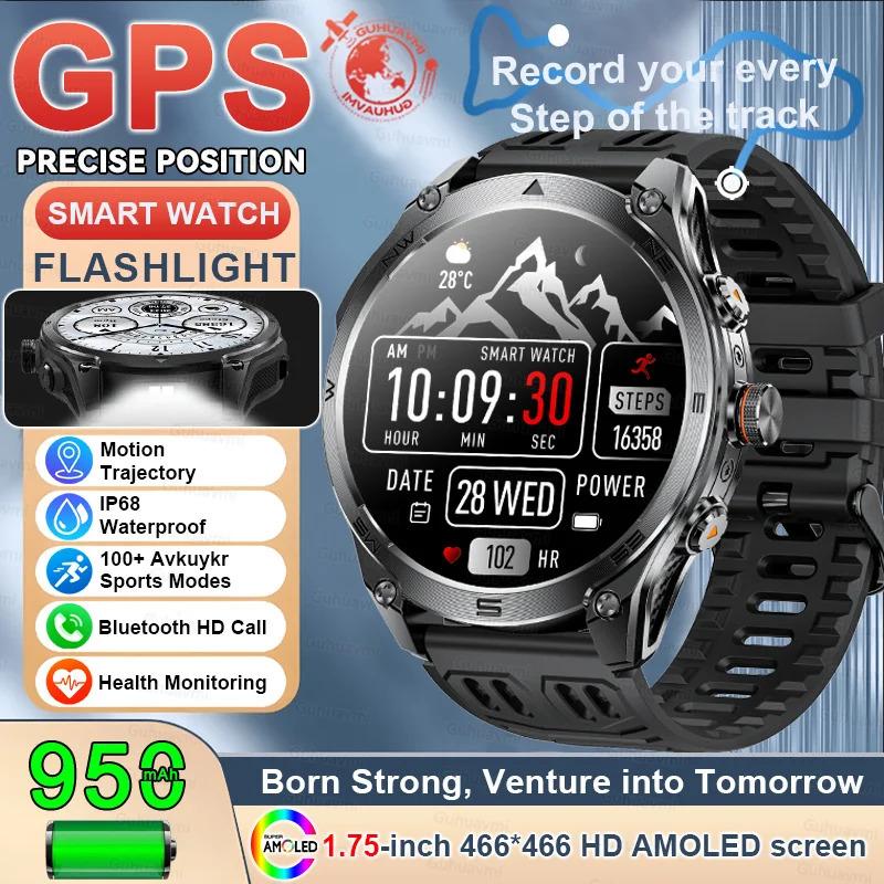 CoolWiz 025 Professional Sports Smart Watch, Military-Grade, Dual-Band GPS Positioning for Men, 10 ATM Water Resistance, 1000 mAh Battery, Compass Bracelet, Compatible with iOS—Ideal for Outdoor Sports and Everyday Use - gallery