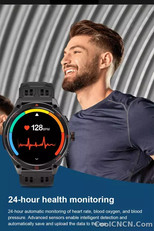 CoolWiz 025 Professional Sports Smart Watch, Military-Grade, Dual-Band GPS Positioning for Men, 10 ATM Water Resistance, 1000 mAh Battery, Compass Bracelet, Compatible with iOS—Ideal for Outdoor Sports and Everyday Use - detail