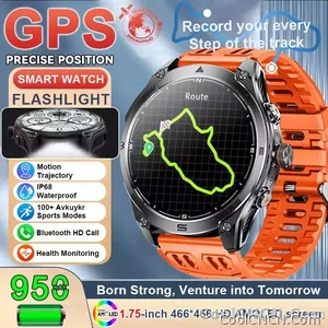 CoolWiz 025 Professional Sports Smart Watch, Military-Grade, Dual-Band GPS Positioning for Men, 10 ATM Water Resistance, 1000 mAh Battery, Compass Bracelet, Compatible with iOS—Ideal for Outdoor Sports and Everyday Use - view 9