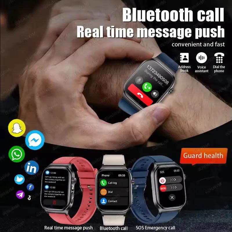 CoolWiz Health Blood Pressure ECG + PPG Monitor Smartwatch for Men — uric acid, blood fat, five organ monitoring, call capability, health tracker, compatible with iOS, suitable for outdoor sports and daily use - gallery
