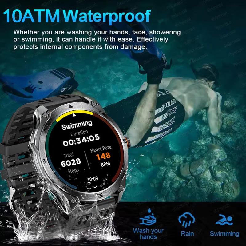 CoolWiz Smart Watch Military Grade with GPS for Men, 1000mAh Battery, 10 ATM Water Resistance, Compass, Blood Pressure Monitor, Call Function, Sports Smart Watch for Outdoor Activities and Everyday Use - gallery