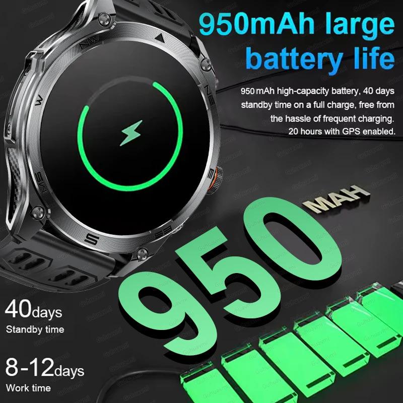 CoolWiz Smart Watch Military Grade with GPS for Men, 1000mAh Battery, 10 ATM Water Resistance, Compass, Blood Pressure Monitor, Call Function, Sports Smart Watch for Outdoor Activities and Everyday Use - gallery