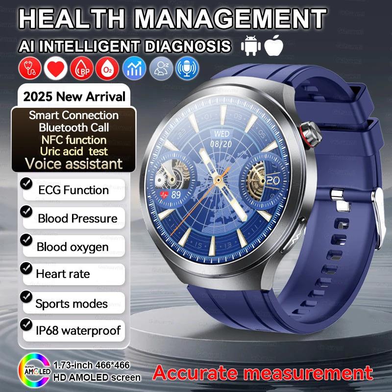 CoolWiz Smart Watch for Body Composition, Blood Pressure, NFC ECG + PPG, Body Temperature, Uric Acid, Lipids, Call Function; Waterproof Smart Watch for Men, suitable for outdoor sports and daily use - gallery