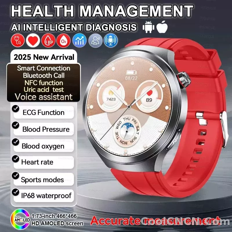 CoolWiz Smart Watch for Body Composition, Blood Pressure, NFC ECG + PPG, Body Temperature, Uric Acid, Lipids, Call Function; Waterproof Smart Watch for Men, suitable for outdoor sports and daily use - detail