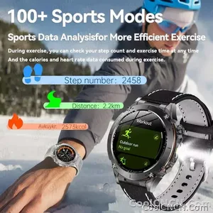 CoolWiz New Outdoor Military Smart Watch for Men with GPS, 3 ATM water resistance, AMOLED sports mode, 730 mAh battery, compass; fitness smartwatch for daily outdoor sports use - view 6