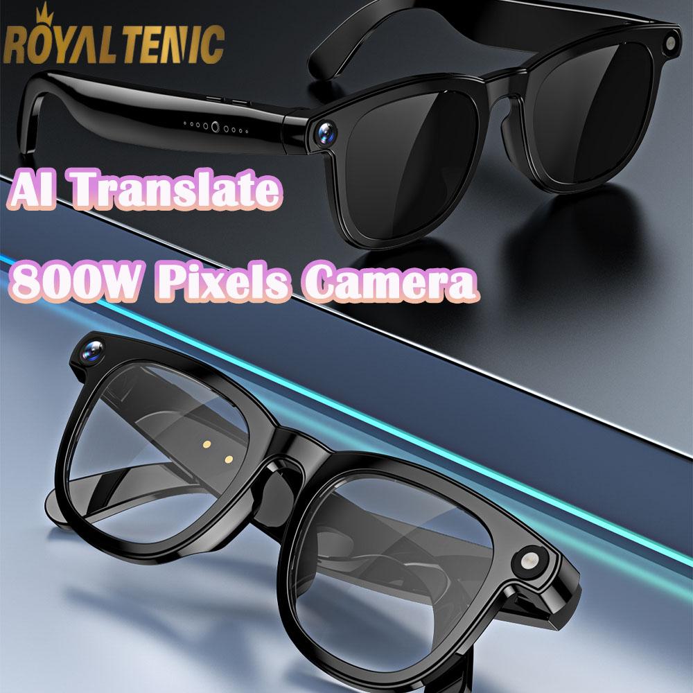 2025 New Smart Video Glasses 800W HD Camera Sport Headset Bluetooth Call Music AI Translation Wearable Cy01 Anti-Blue Light